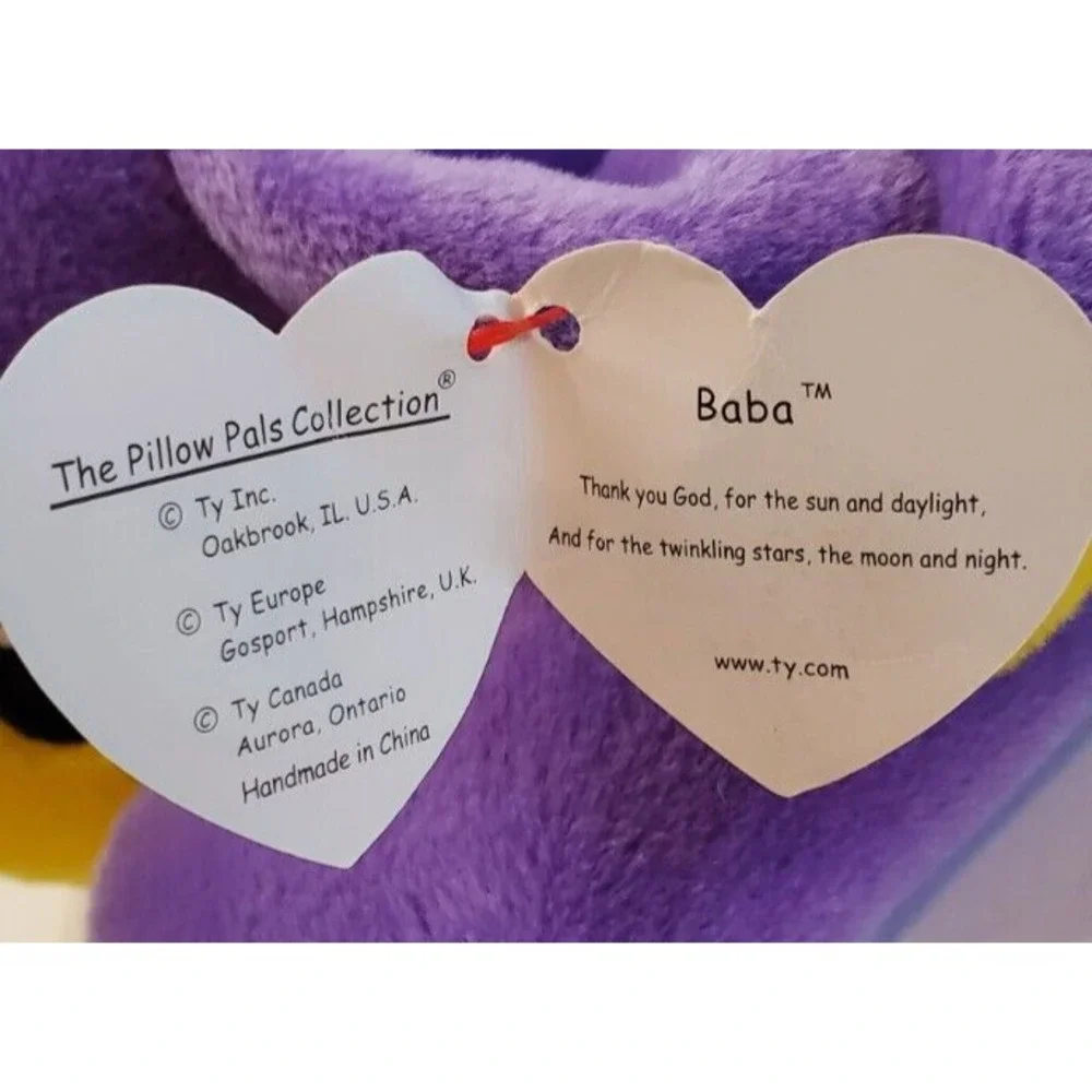 TY BABA Purple Lamb Plush Easter Spring Yellow Sheep Toy Stuffed Animal 14